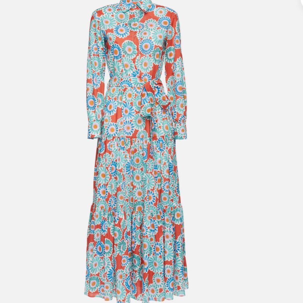 La DoubleJ Long Sleeve Bellini Dress in Crazy Daisy Maxi Boho Size Medium - Picture 2 of 6